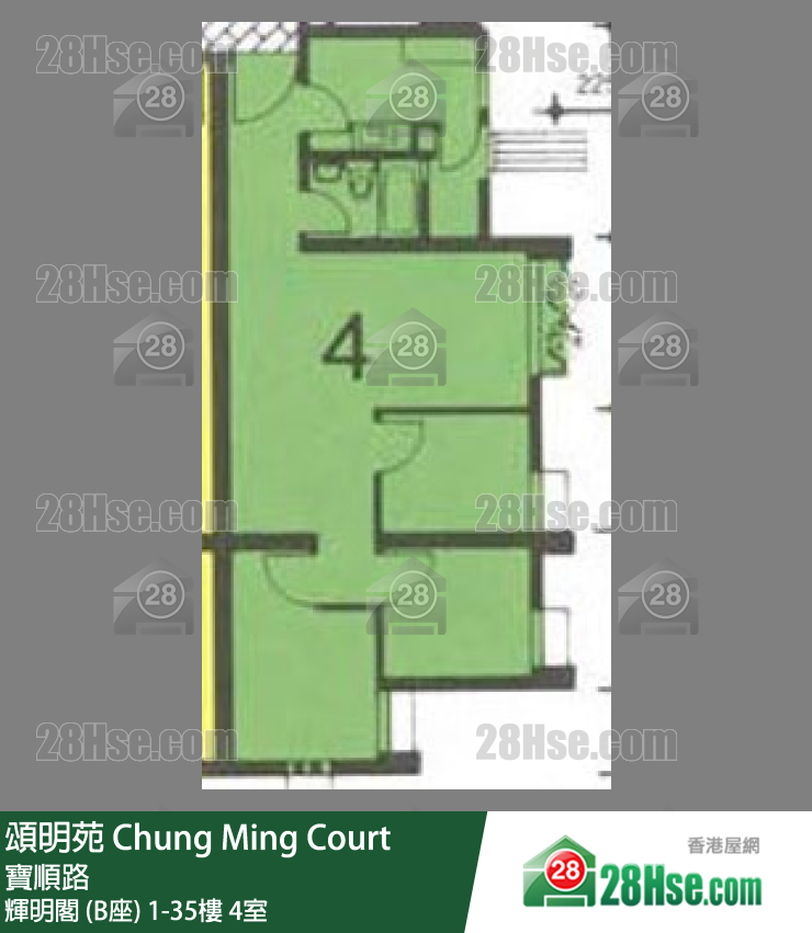 頌明苑 輝明閣 (B座)31樓 4室 平面圖