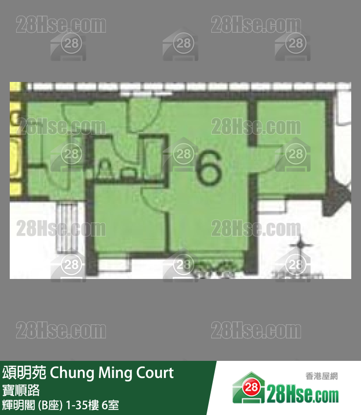 頌明苑 輝明閣 (B座)27樓 6室 平面圖