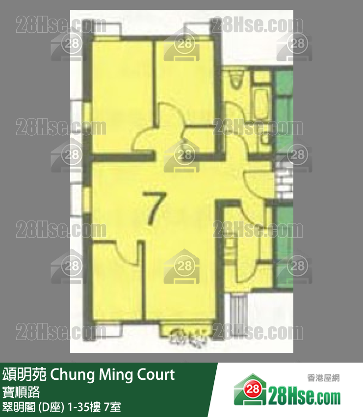 颂明苑 翠明阁 (D座)26楼 7室 平面图