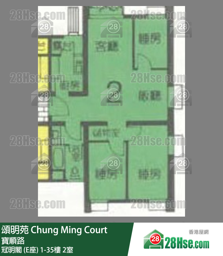 頌明苑 冠明閣 (E座)31樓 2室 平面圖