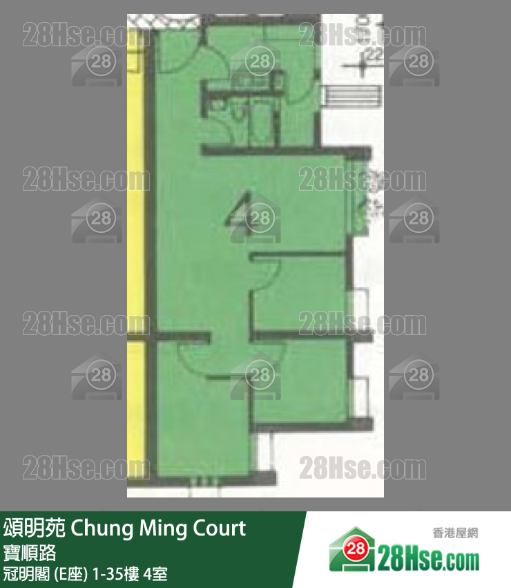 頌明苑 冠明閣 (E座)29樓 4室 平面圖