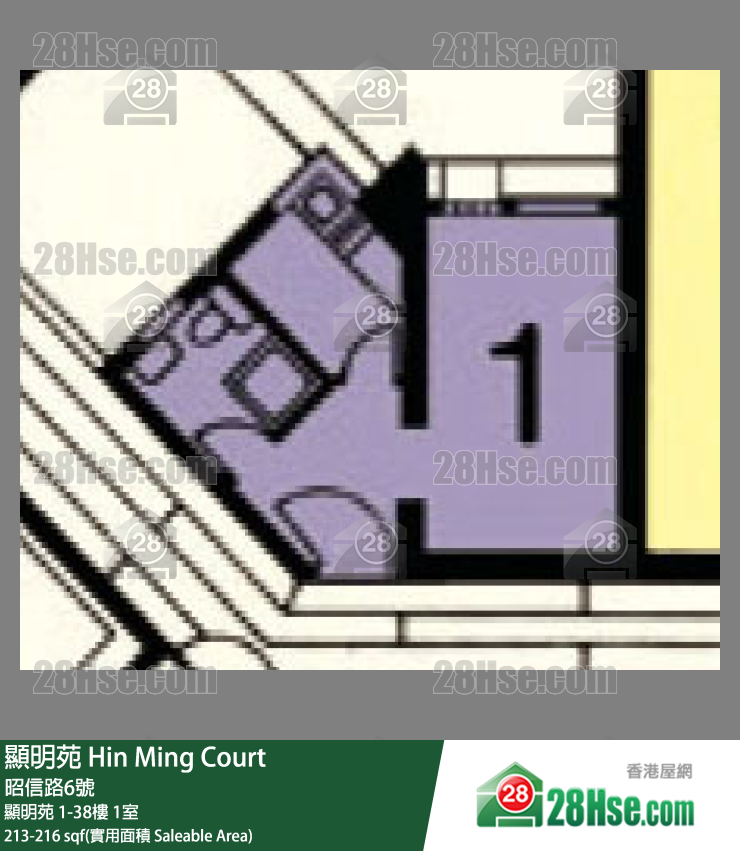 顯明苑 顯明苑34樓 1室 平面圖