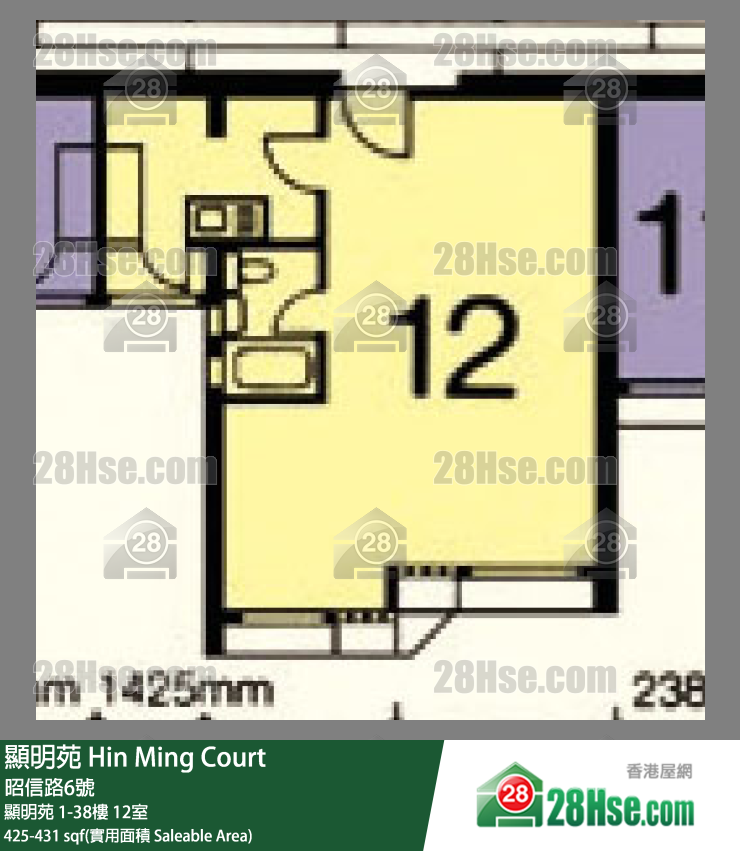 顯明苑 顯明苑 6樓 12室 平面圖