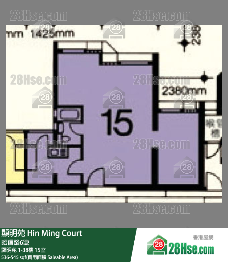 顯明苑 顯明苑38樓 15室 平面圖