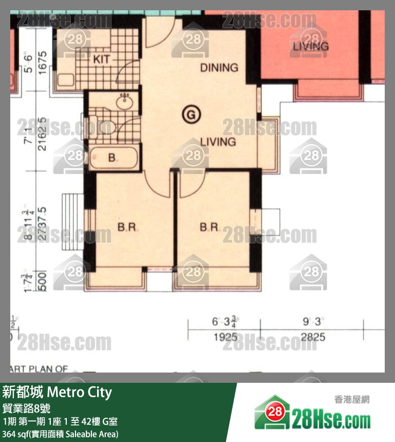 新都城 1期第一期 1座25樓 G室 平面圖
