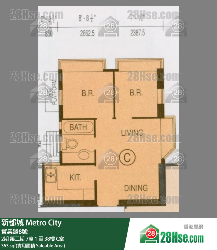 新都城 单位平面图(由 28Hse 提供)