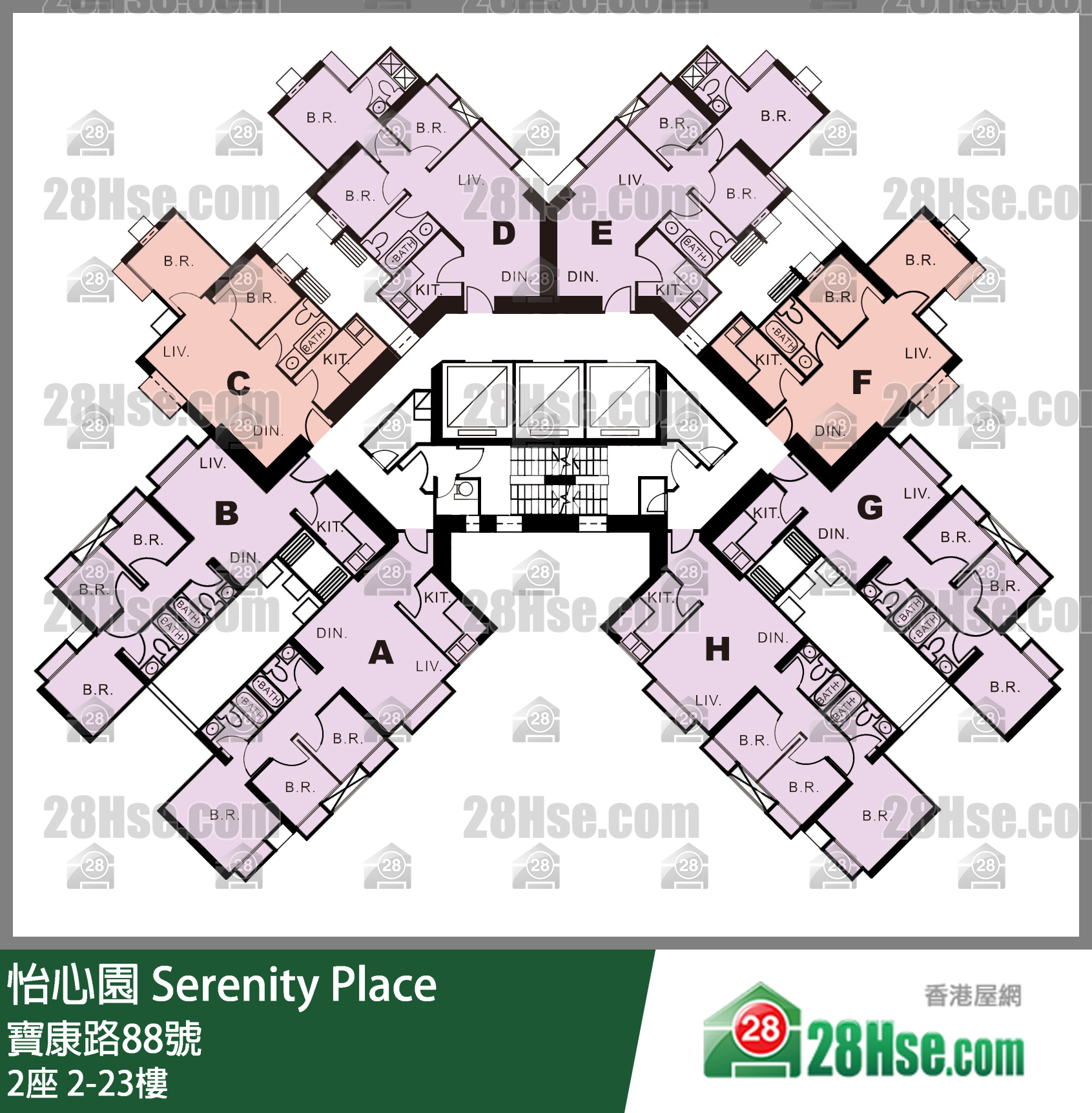 2座 2-23樓 平面圖