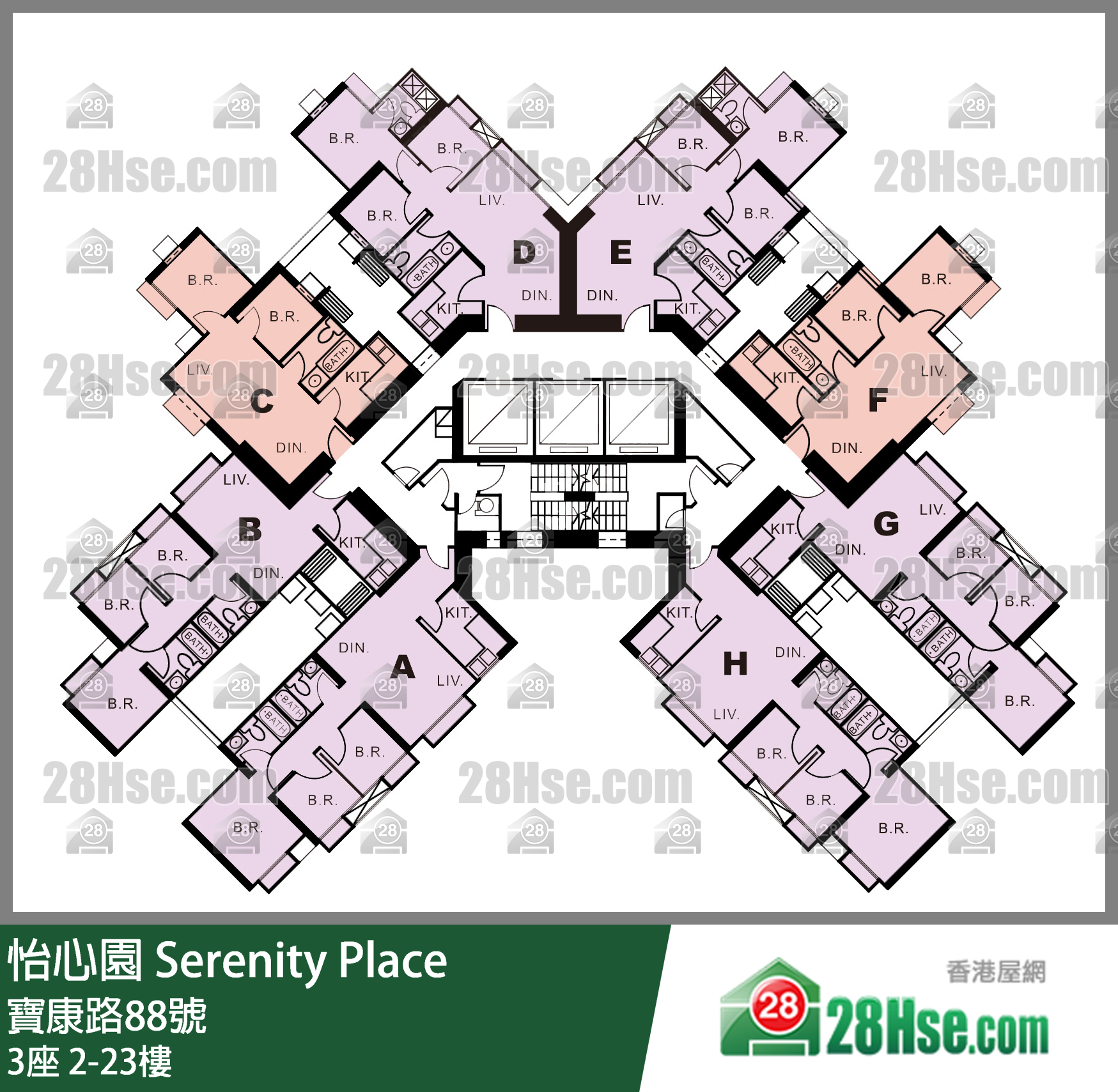 3座 2-23樓 平面圖