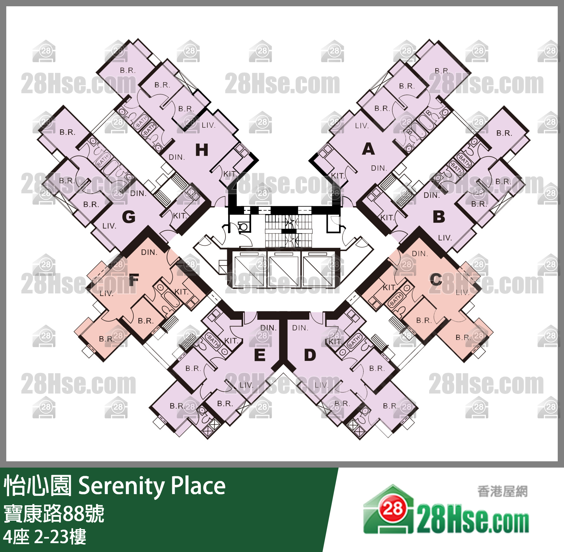 4座 2-23樓 平面圖