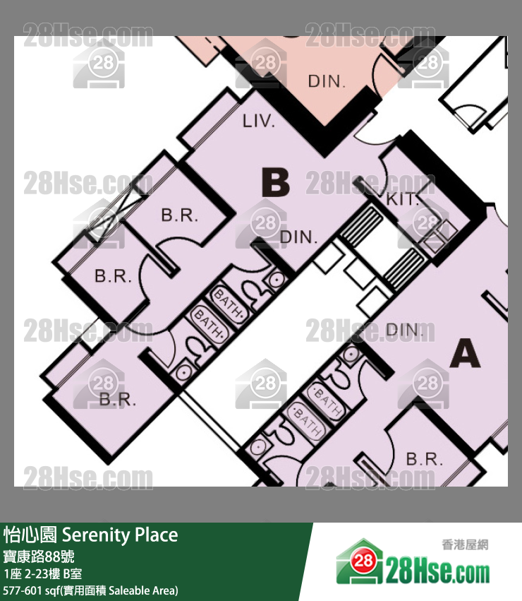 怡心园 1座13楼 B室 平面图