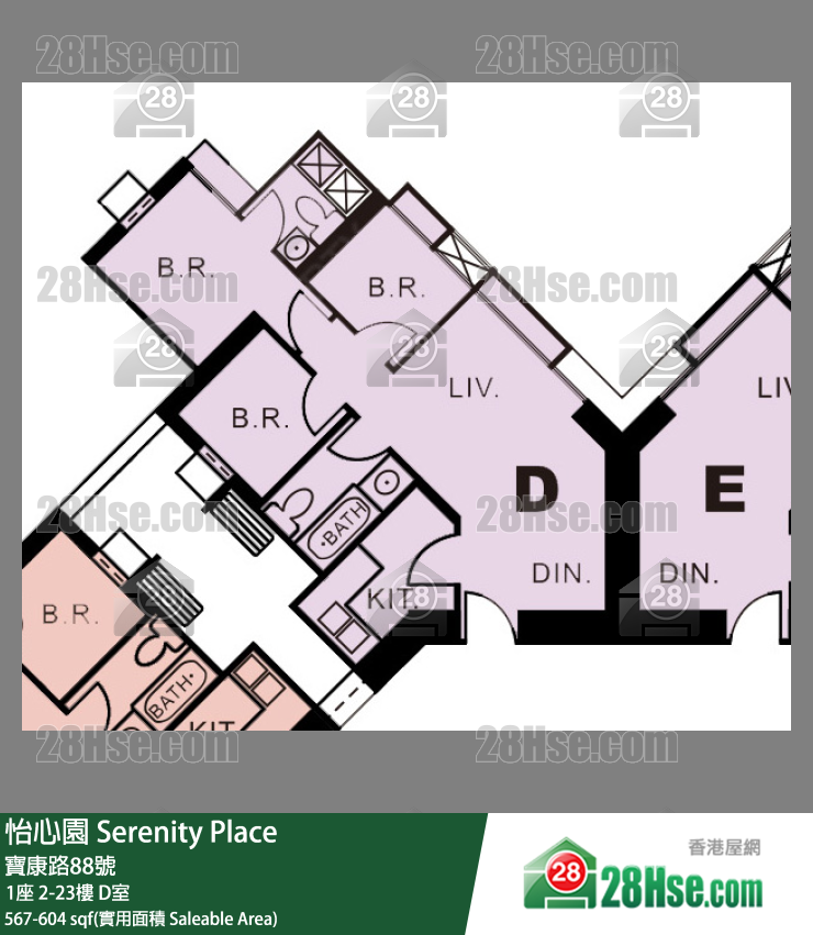怡心園 1座22樓 D室 平面圖