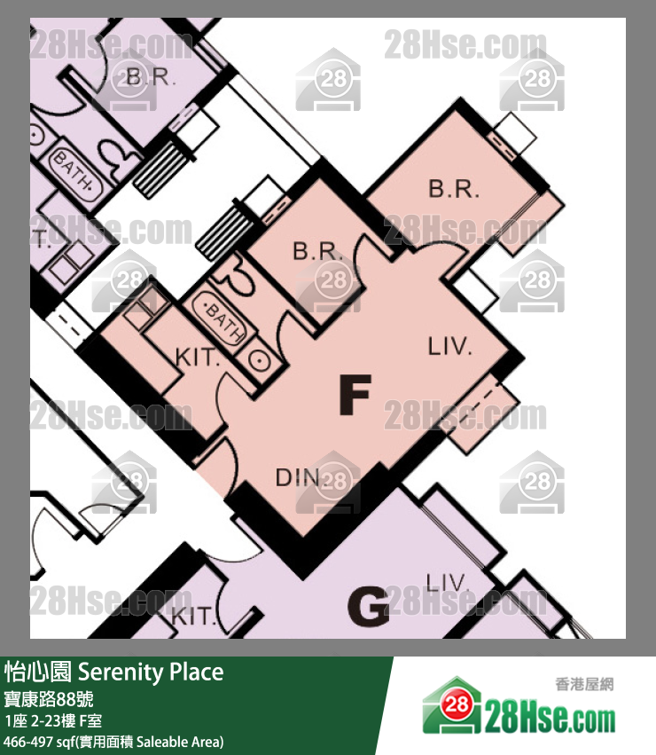 怡心園 單位平面圖(由 28Hse 提供)