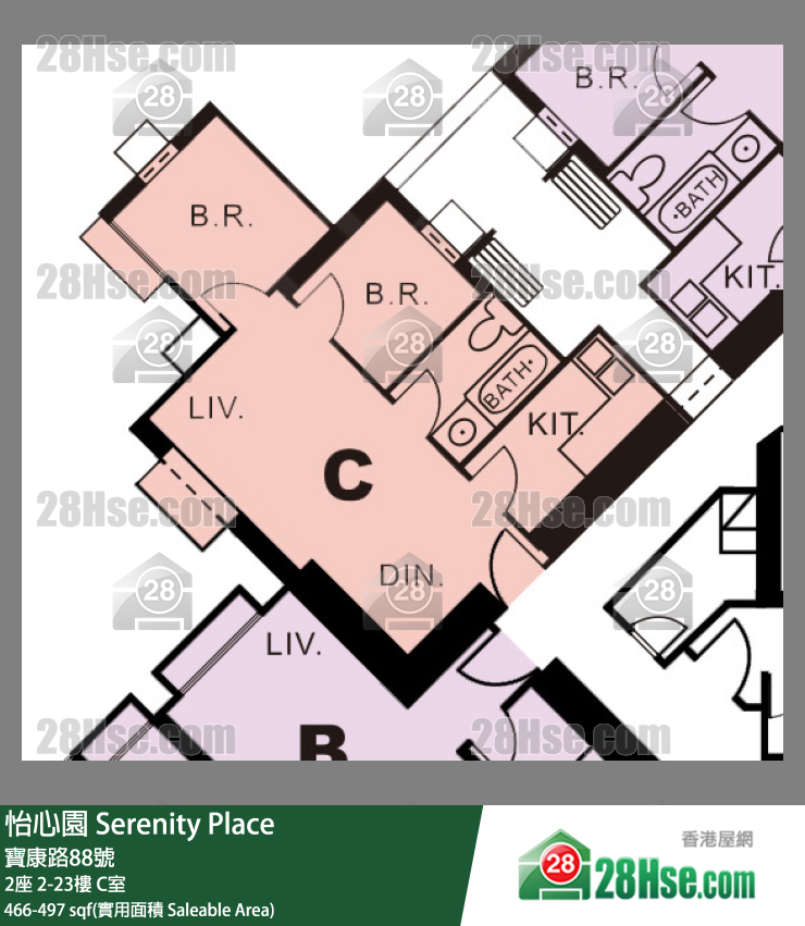 怡心園 2座 13樓 C室 平面圖