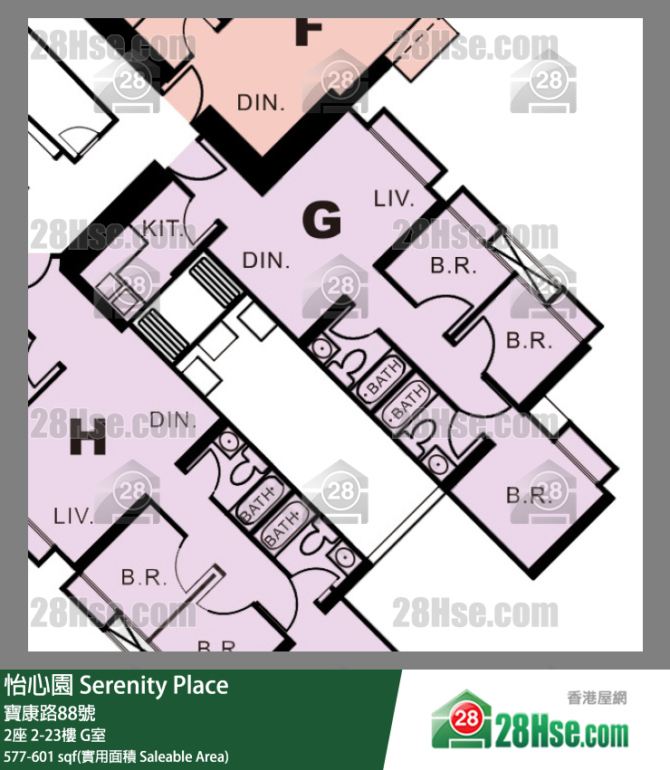 怡心園 2座23樓 G室 平面圖
