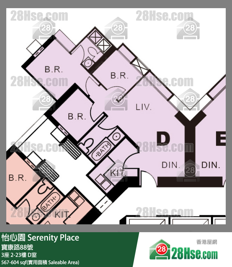 怡心園 3座3樓 D室 平面圖