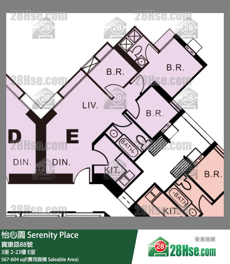 怡心園 3座6樓 E室 平面圖