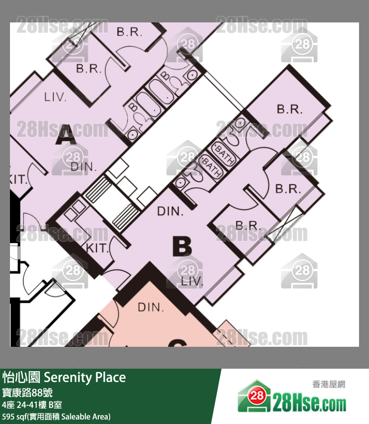 怡心園 4座27樓 B室 平面圖