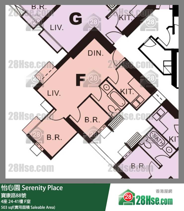 怡心園 4座 32樓 F室 平面圖