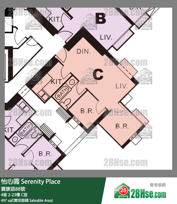 怡心園 4座10樓 C室 平面圖