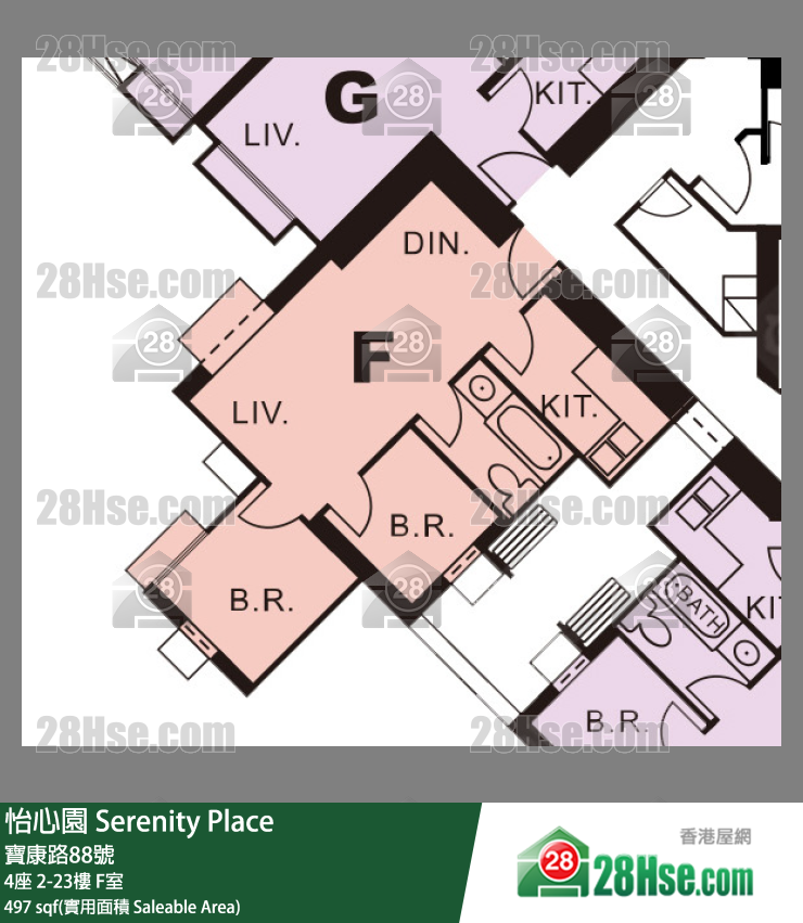 怡心園 4座20樓 F室 平面圖