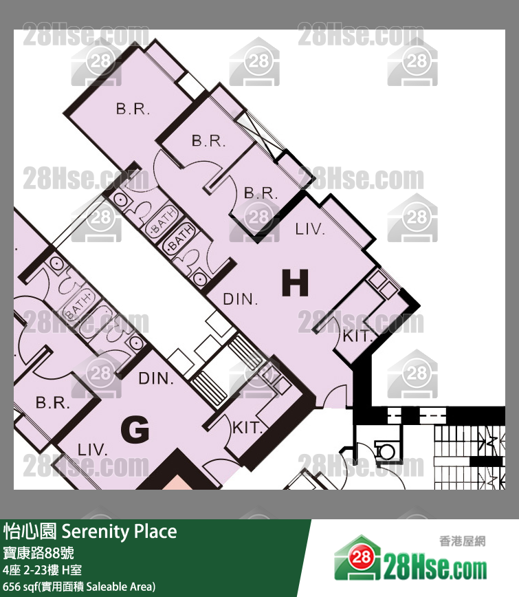 怡心園 4座6樓 H室 平面圖