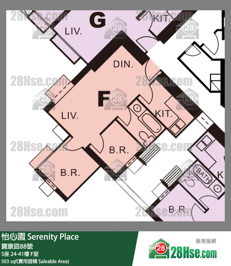 怡心園 5座 32樓 F室 平面圖