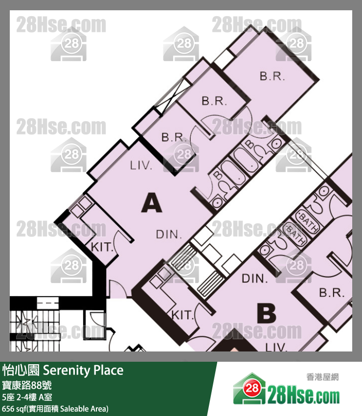 怡心園 5座4樓 A室 平面圖