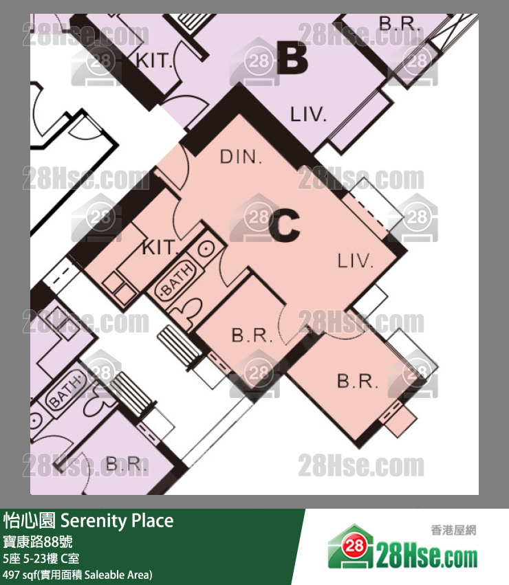 怡心園 5座10樓 C室 平面圖