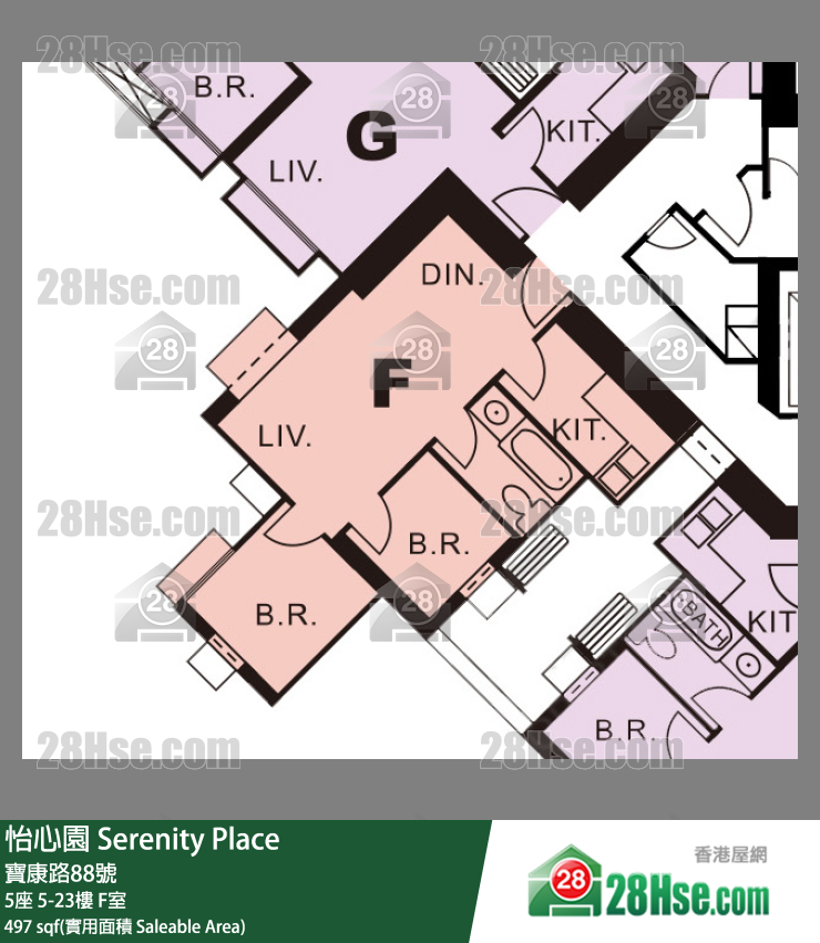 怡心園 5座20樓 F室 平面圖