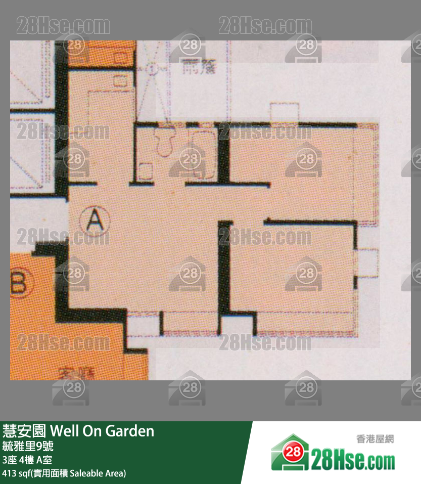 慧安園 3座4樓 A室 平面圖