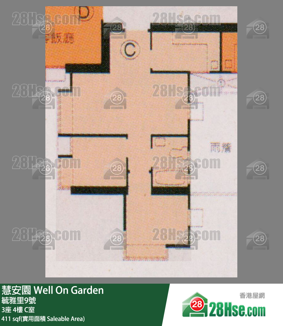 慧安園 3座4樓 C室 平面圖