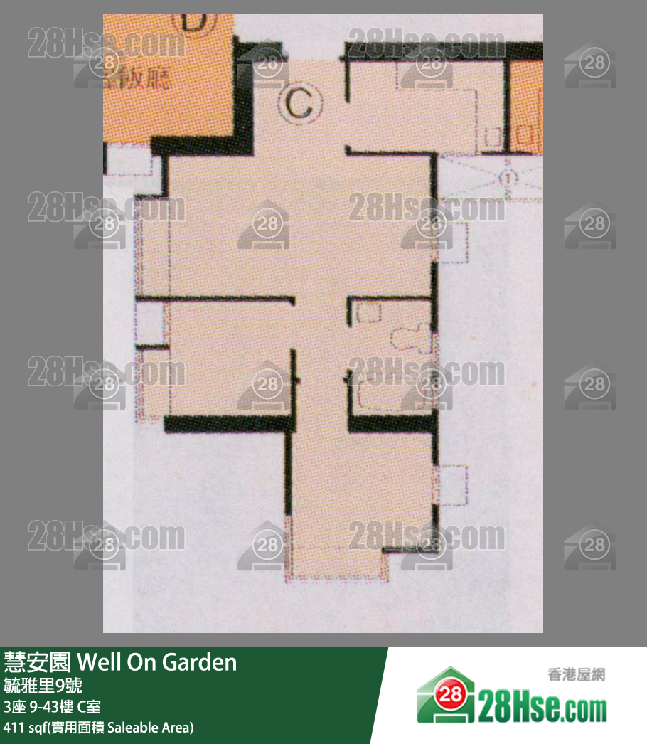 慧安園 3座17樓 C室 平面圖