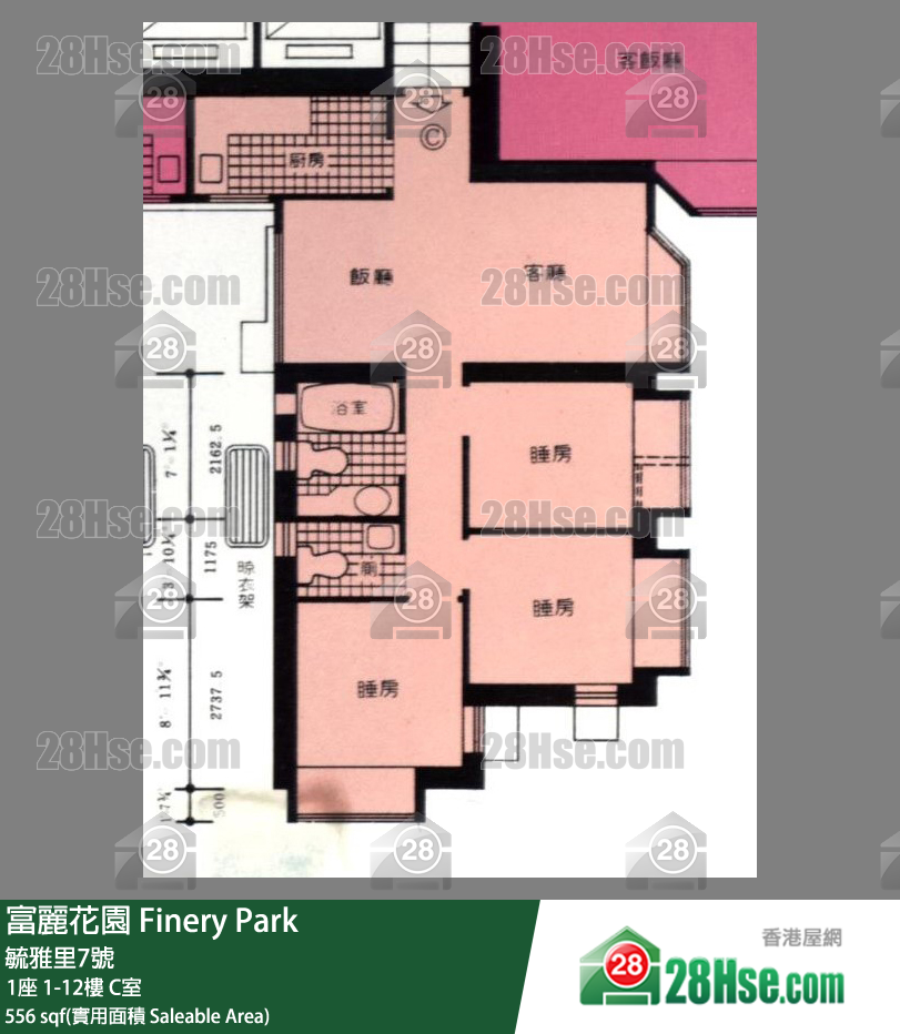富丽花园 1座 12楼 C室 平面图
