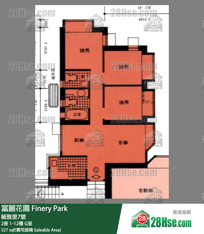 富丽花园 单位平面图(由 28Hse 提供)
