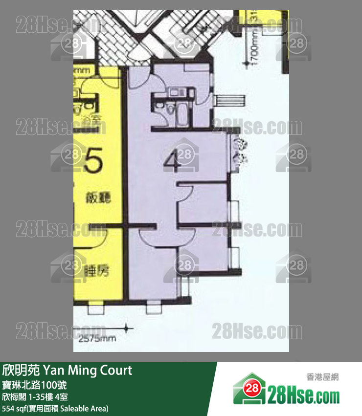 Yan Ming Court Unit FloorPlan (Provided by 28Hse)