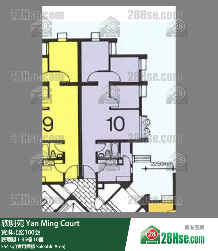 欣明苑 欣菊閣34樓 10室 平面圖