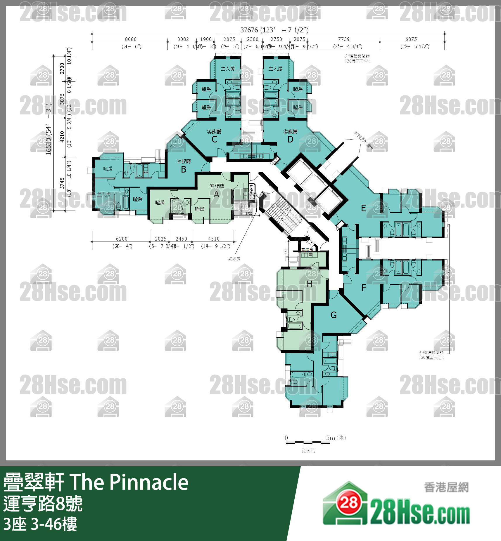 3座 3-46楼 平面图