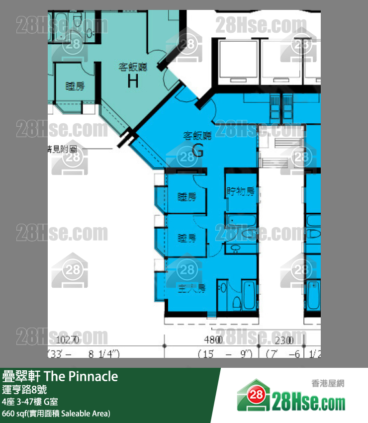 叠翠轩 单位平面图(由 28Hse 提供)