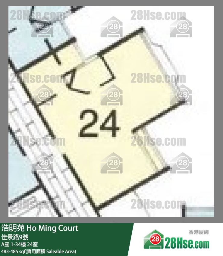 浩明苑 A座31樓 24室 平面圖