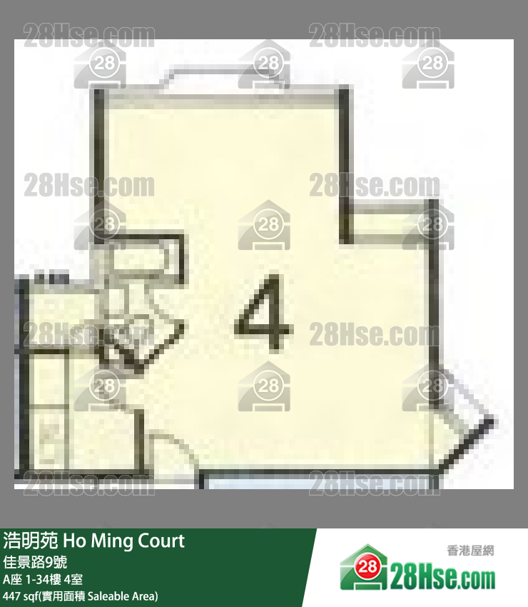 浩明苑 A座1樓 4室 平面圖