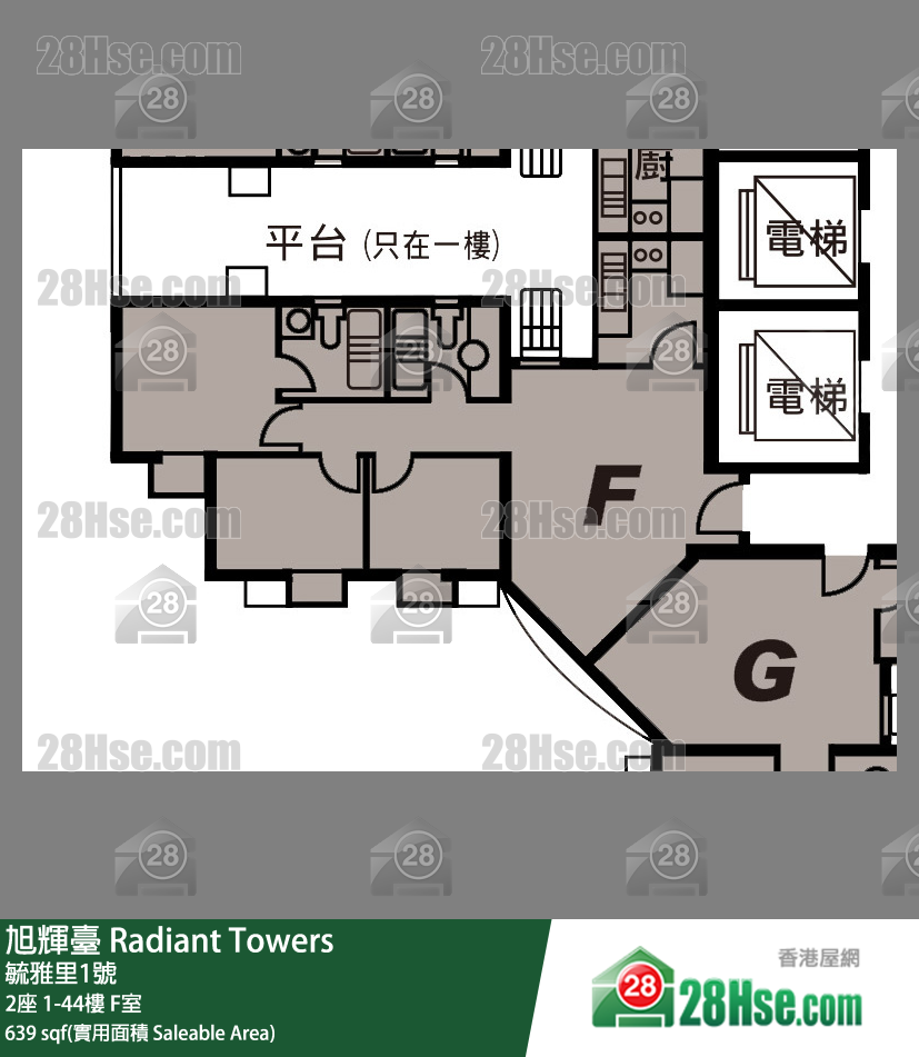 旭辉台 2座21楼 F室 平面图