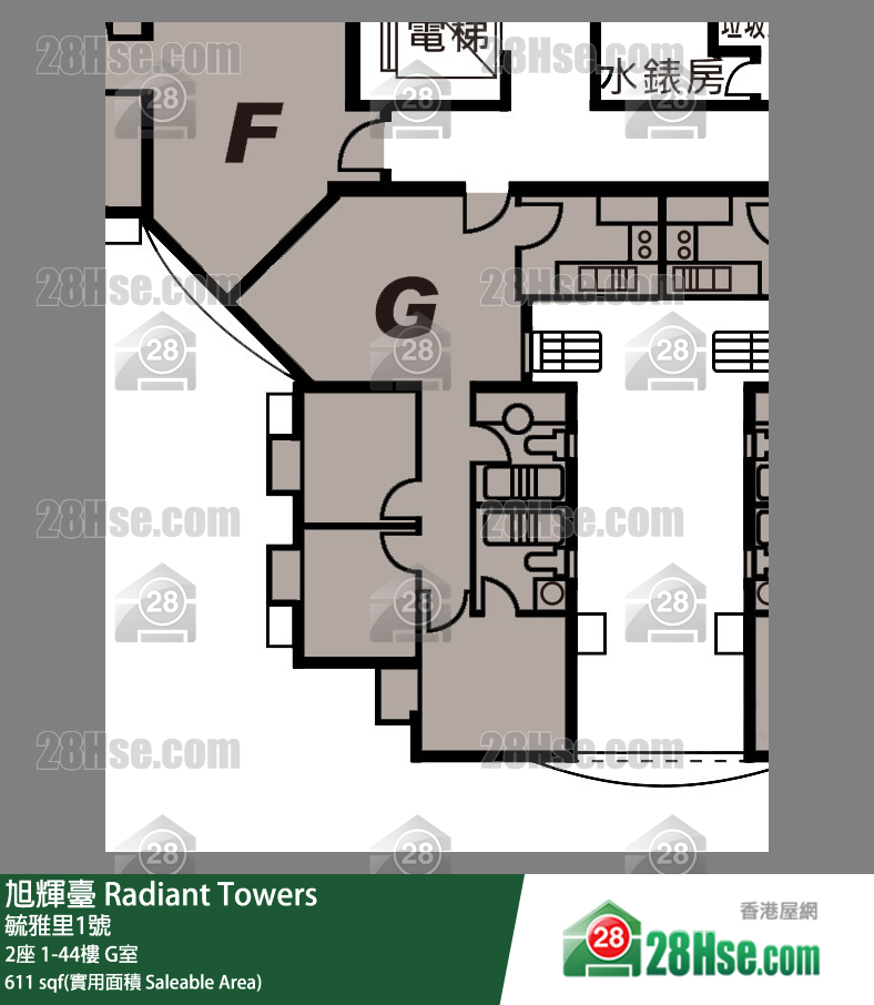旭辉台 2座13楼 G室 平面图