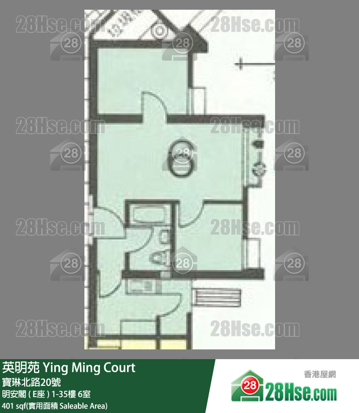 英明苑 明安閣 ( E座 )7樓 6室 平面圖