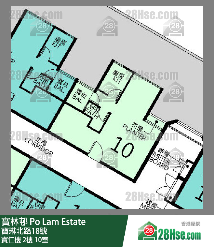 寶林邨 寶仁樓2樓 10室 平面圖