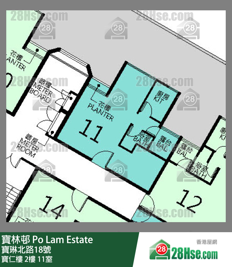 寶林邨 寶仁樓2樓 11室 平面圖