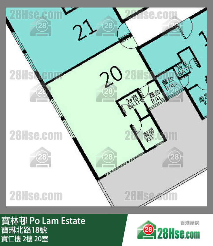 寶林邨 寶仁樓2樓 20室 平面圖
