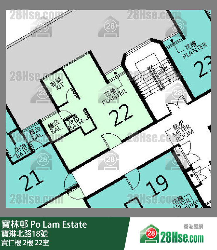 寶林邨 寶仁樓2樓 22室 平面圖