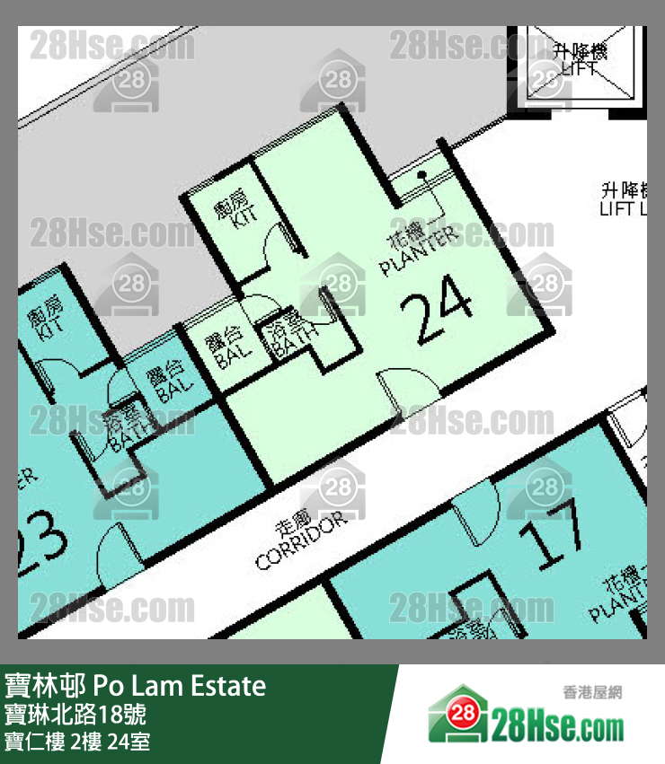 寶林邨 寶仁樓2樓 24室 平面圖