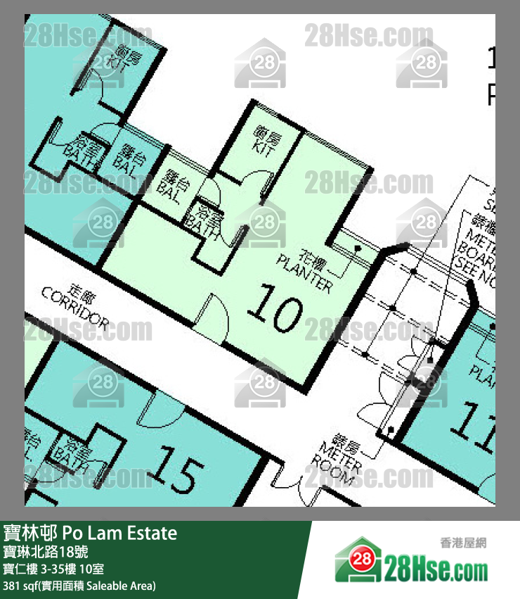 寶林邨 寶仁樓 19樓 10室 平面圖