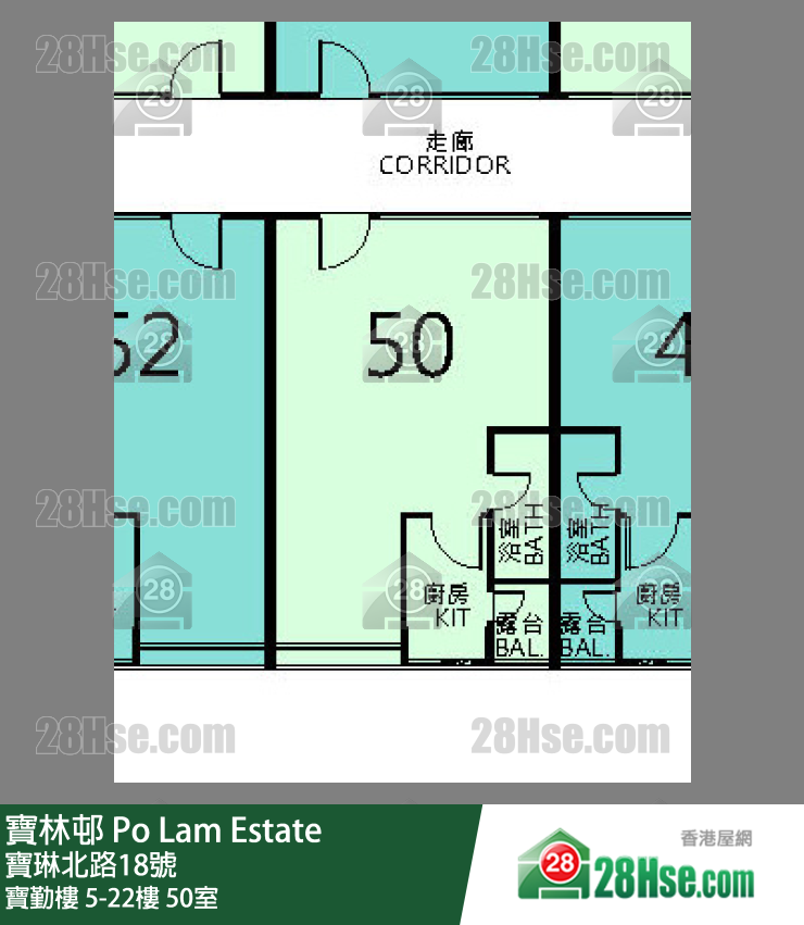寶林邨 寶勤樓10樓 50室 平面圖